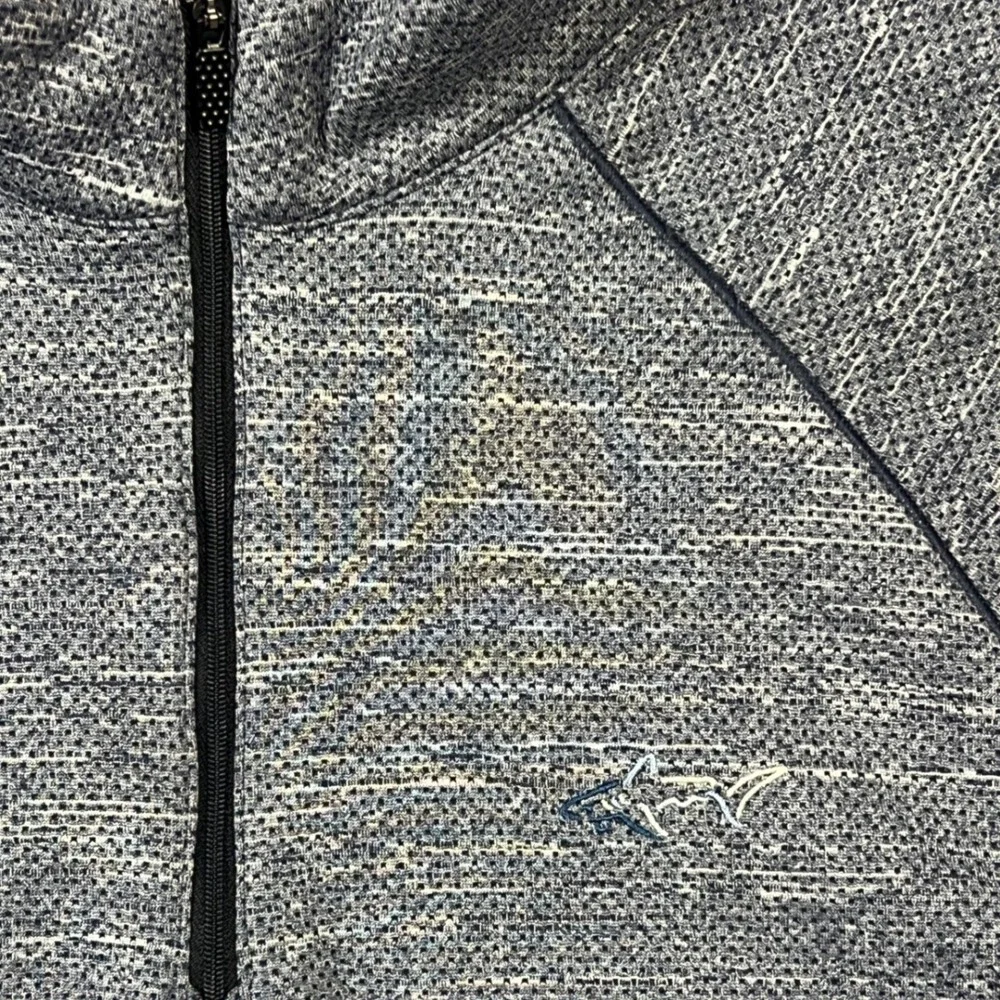 Greg Norman Quarter Zip Pullover Mens Medium Blue Space Dye Golf Athletic Shirt‎